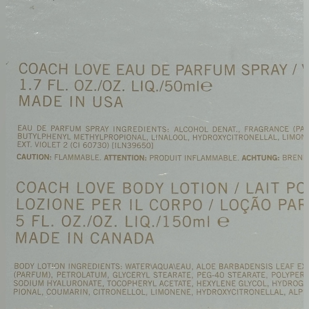 Coach Love Fragrance and Lotion Set in Gold and Silver - Picture 7 of 7